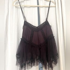 Free People Purple Lace Tank Top